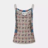 Baskılı saten tank top