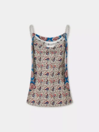 Baskılı saten tank top