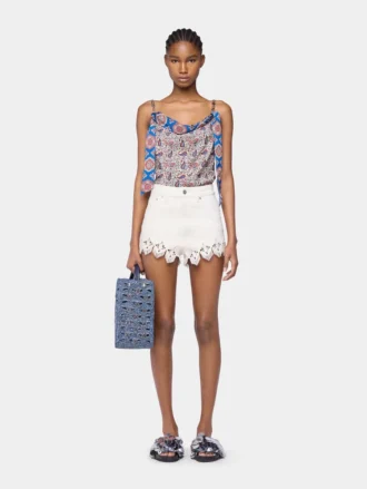 Baskılı saten tank top