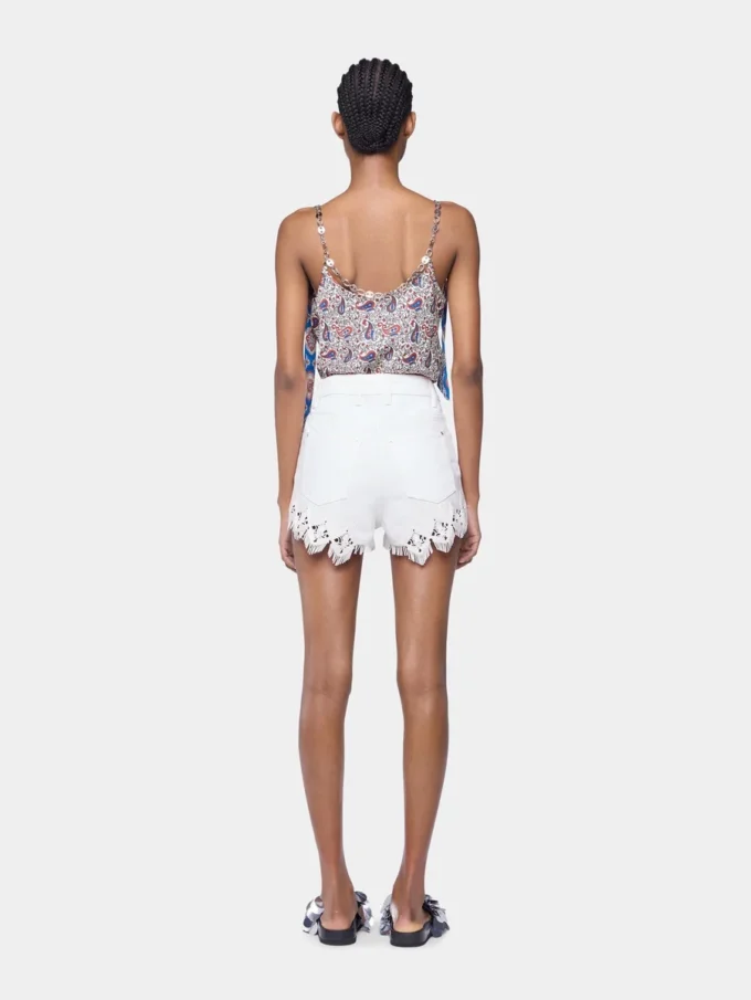 Baskılı saten tank top