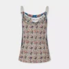 Baskılı saten tank top