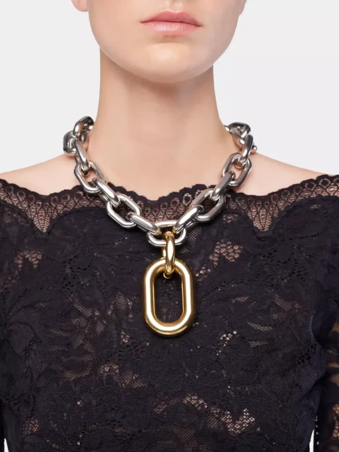 Gümüş/altın XL bağlantı kolye