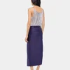 Gümüş renkli file tank top