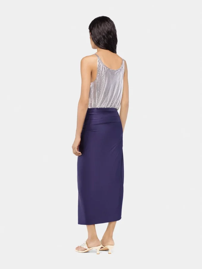 Gümüş renkli file tank top