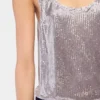 Gümüş renkli file tank top