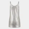 Gümüş renkli file tank top
