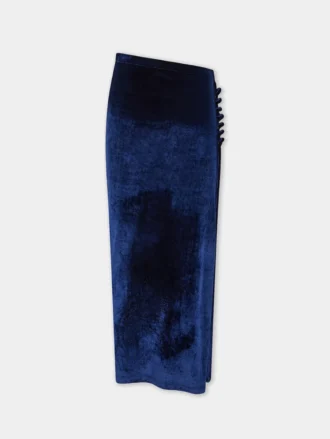 Kadife drape midi etek