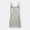 Mesh mini tank top elbise