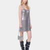 Mesh mini tank top elbise