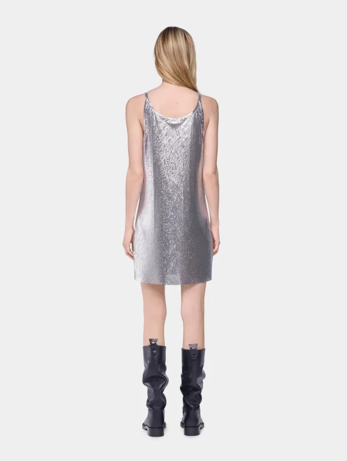 Mesh mini tank top elbise
