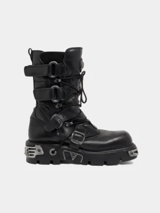 Rabanne x New Rock siyah botlar