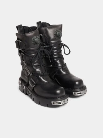 Rabanne x New Rock siyah botlar